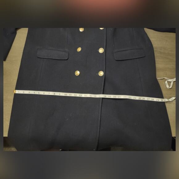 J.Crew $428 Warwick Topcoat Italian Stadium Cloth Wool Blend Navy Coat Size 22 - Picture 8 of 15
